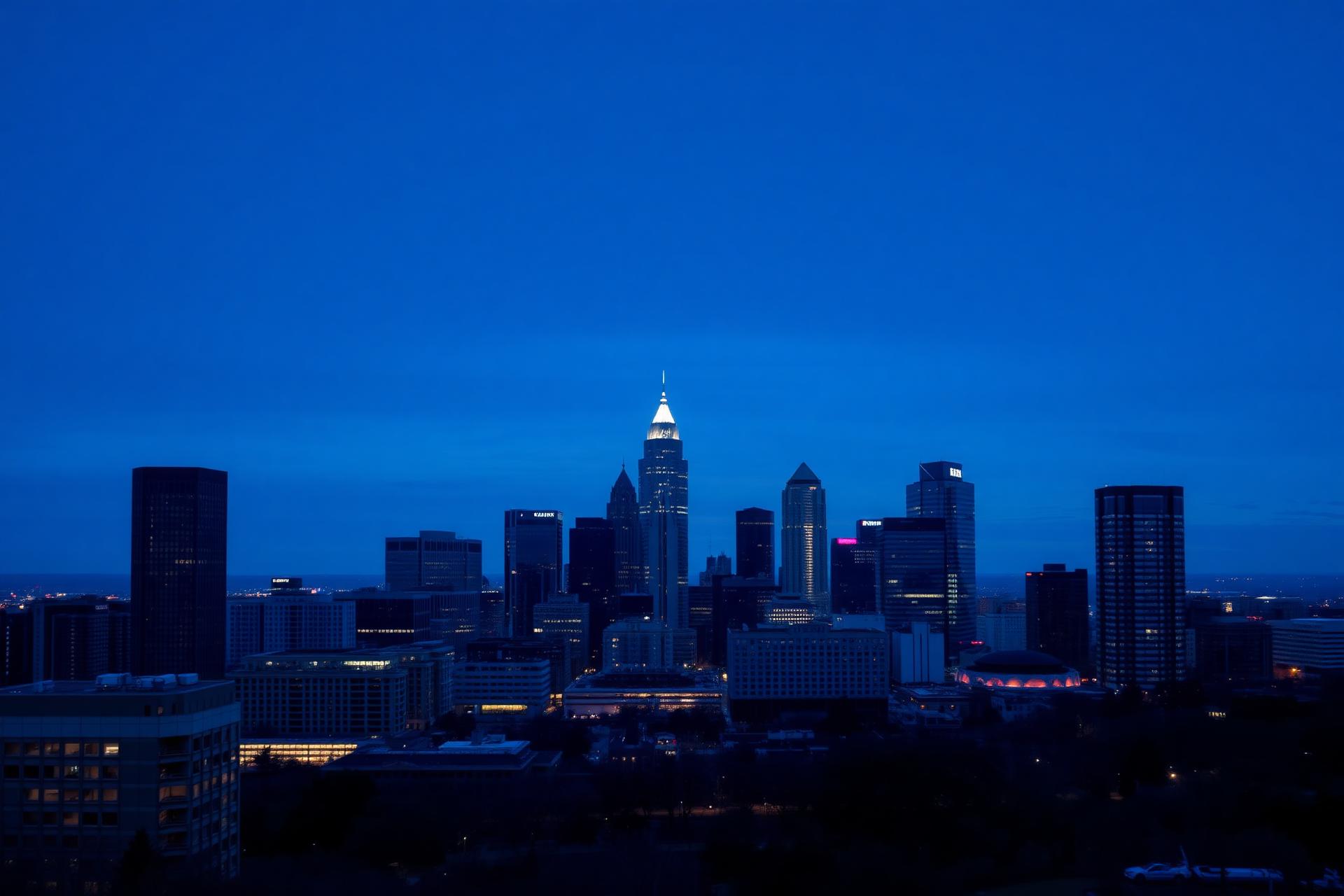 Atlanta skyline at blue hour